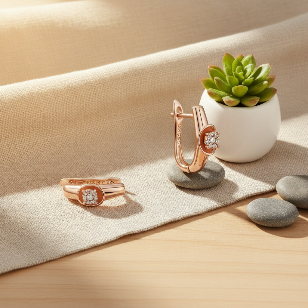 Rose Gold Earrings Repositioned Lifestyle