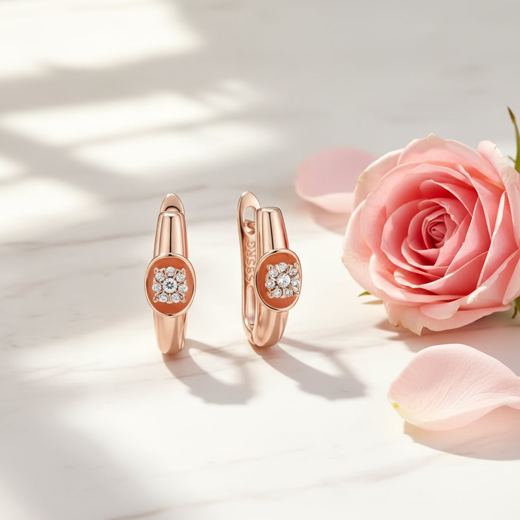 Rose Gold Earrings Simple Lifestyle