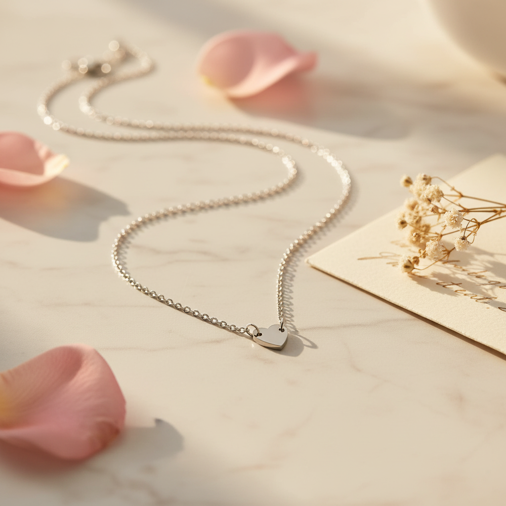 Silver Heart Pendant Necklace — Styled Lifestyle
