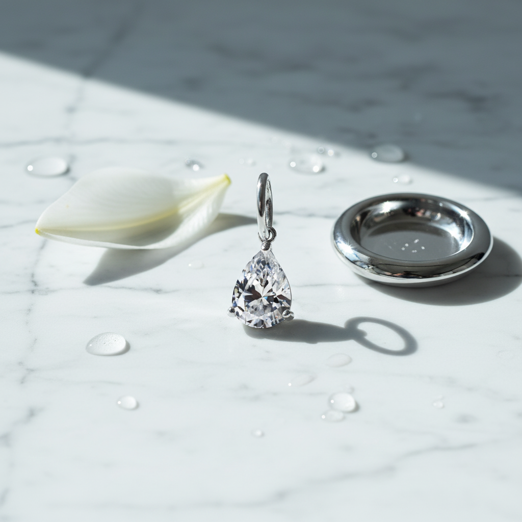 Silver Pear-Cut Zircon Drop Earring — Styled Lifestyle