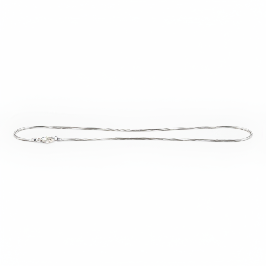 Silver Snake Chain Necklace — Pure White