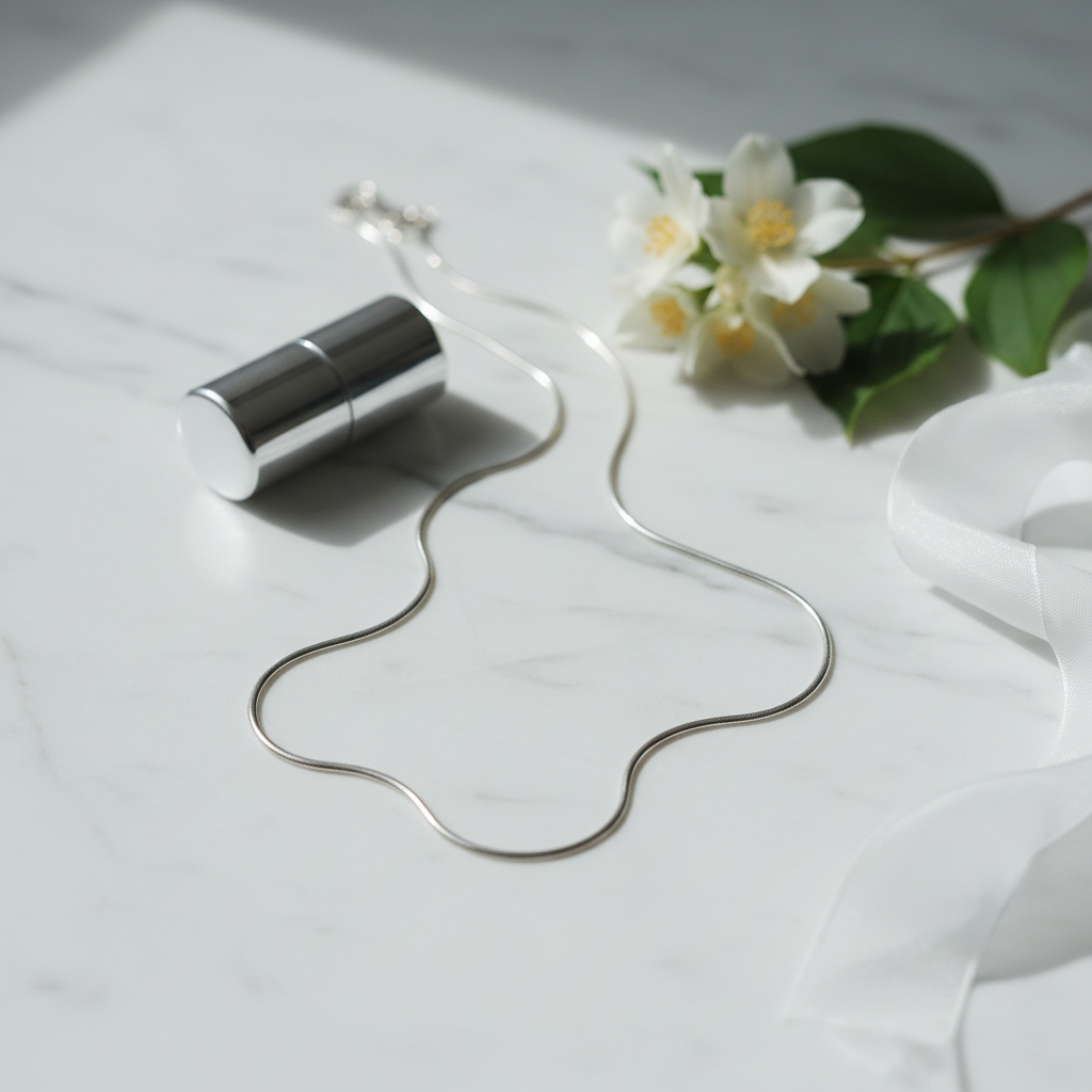Silver Snake Chain Necklace — Styled Lifestyle