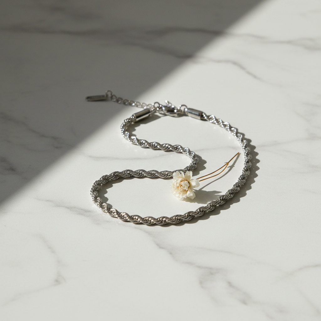 Silver Twisted Rope Chain Bracelet – Creative Solo Lifestyle