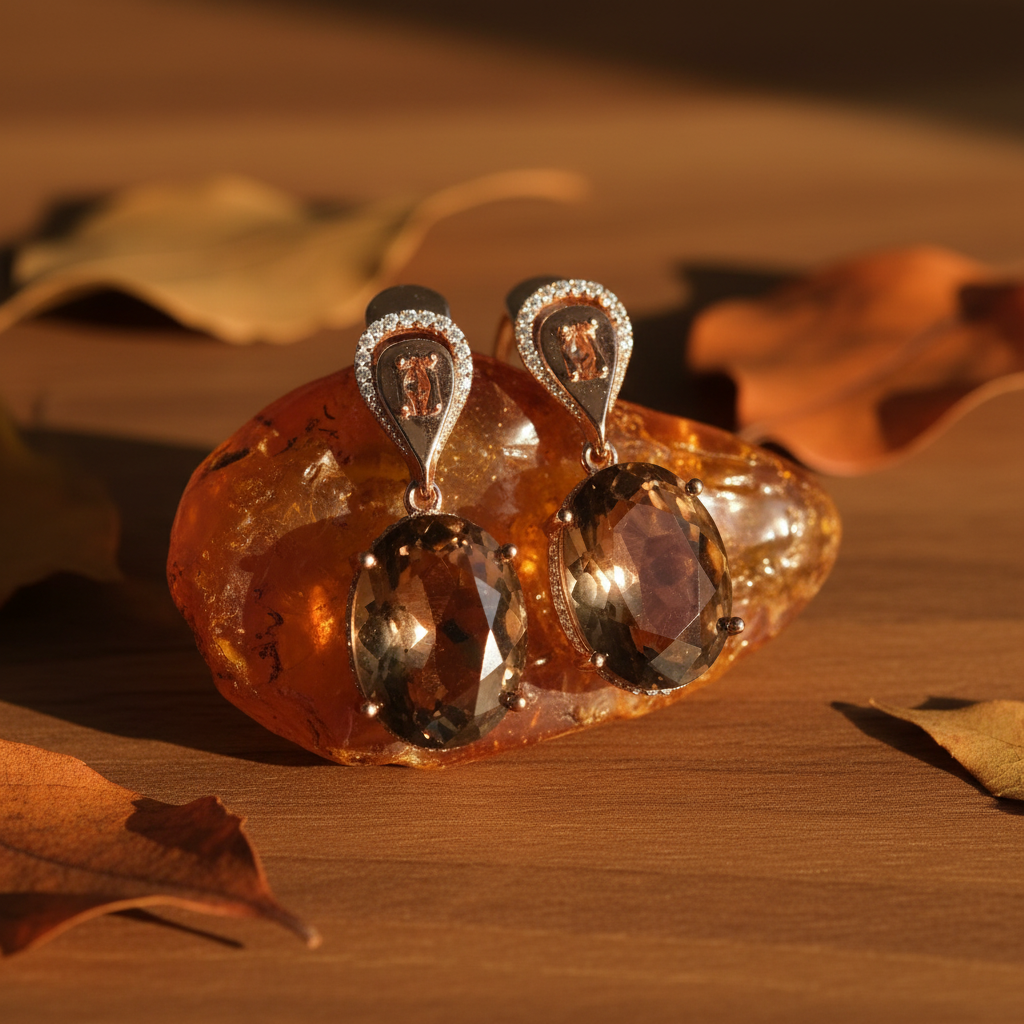 Smoky Quartz Rose Gold Drop Earrings – Natural Light Lifestyle