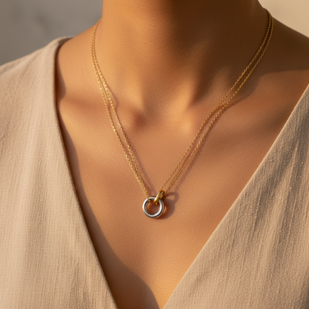 Two-Tone Necklace Lifestyle Shot
