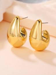 Gold Water Drop Earring